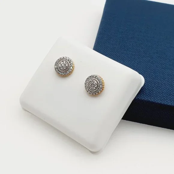 14K Gold Plated Cubic Zircon Earrings, INUS1BR143 - Picture 4 of 9